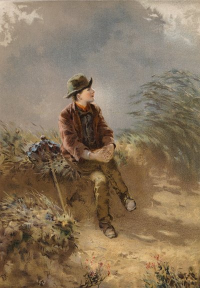 Um bom presságio (cromolitografia) de Thomas John Hughes