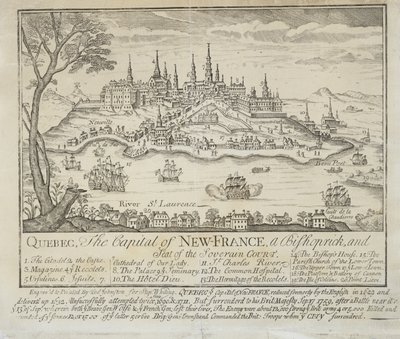 QUEBEC, a capital da NOVA-FRANÇA, um bispado e sede da corte soberana de Thomas Johnston