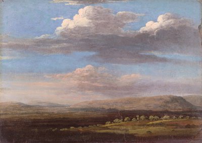 Uma vista em Radnorshire (óleo sobre papel) de Thomas Jones