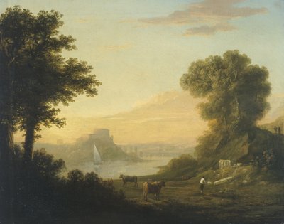 Paisagem clássica com um rio de Thomas Jones
