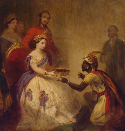 A Rainha Vitória dá a Bíblia a um chefe africano (O segredo da grandeza de Inglaterra) de Thomas Jones Barker