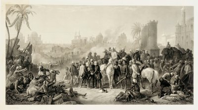 O alívio de Lucknow e a reunião triunfante de Havelock, Outram e Sir Colin Campbell, 1862 de Thomas Jones Barker