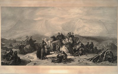 A defesa de Kars. Sir Fenwick Williams e os oficiais de sua equipe que se separam dos cidadãos de de Thomas Jones Barker