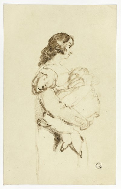Jovem carregando bebê de Thomas Jones Barker