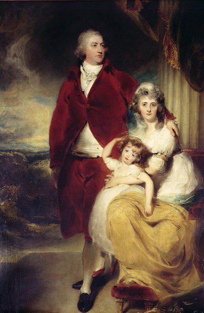 Henry, 10º Conde e 1º Marquês de Exeter, sua esposa Sarah e sua filha Lady Sophia Cecil de Thomas Lawrence