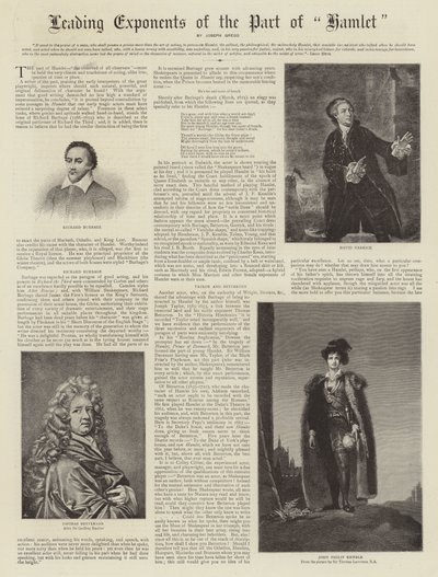 Principais expoentes da parte de Hamlet de Thomas Lawrence