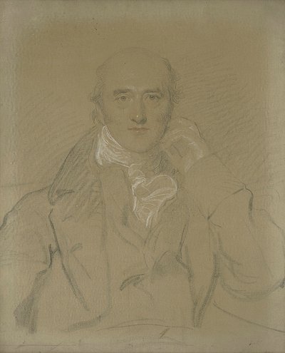 Retrato de George Canning, MP (1770-1827), meio comprimento, sentado (lápis, giz preto, branco e vermelho sobre tela) de Thomas Lawrence