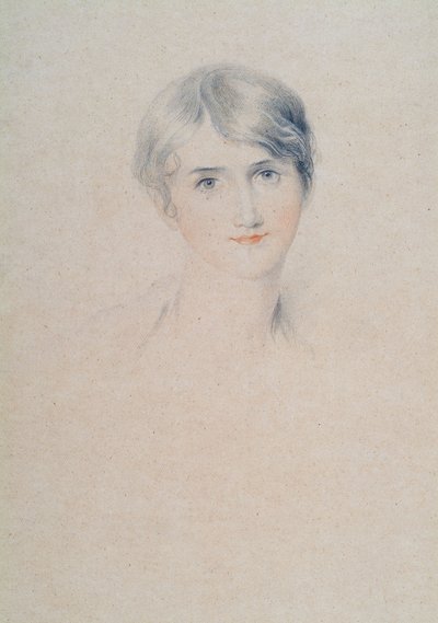 Retrato de Miss Bloxham, c.1800-10 (lápis e giz sobre papel) de Thomas Lawrence