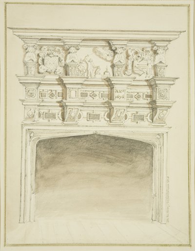Chaminé no 49 Broad Quay (aguarela sobre papel) de Thomas Leeson the Elder Rowbotham