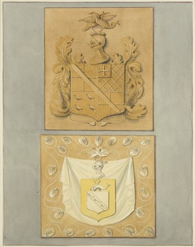 Revestimentos na Porta da Mansão Langton, na parte de trás (aguarela sobre papel) de Thomas Leeson the Elder Rowbotham
