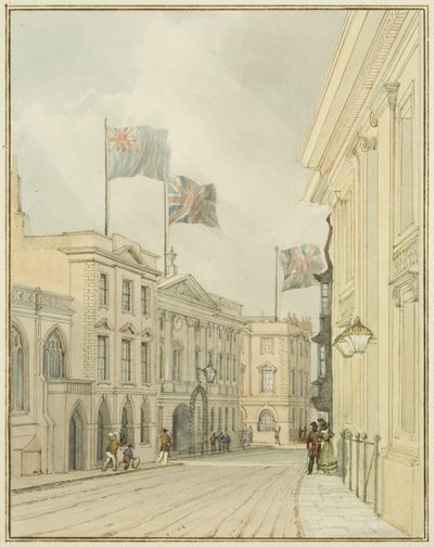 Corn Street da Casa do Conselho (aquarela no papel) de Thomas Leeson the Elder Rowbotham
