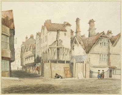 Canto das Costas de São Tiago e Broadmead (lápis e aguarela sobre papel) de Thomas Leeson the Elder Rowbotham