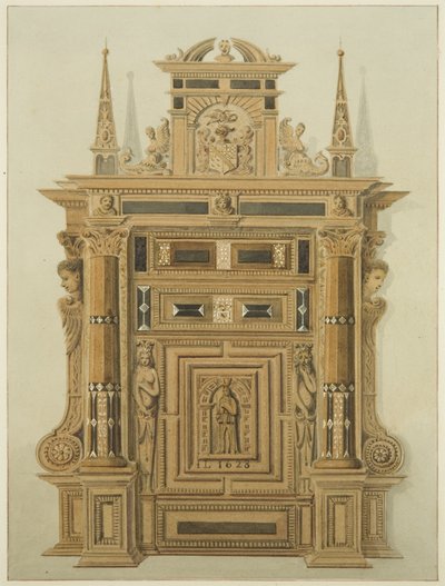 Porta na Mansão Langton, nas traseiras (aguarela no papel) de Thomas Leeson the Elder Rowbotham