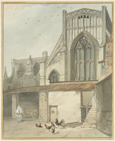 Fim do Transept Norte de St Mary Redcliffe (aguarela sobre papel) de Thomas Leeson the Elder Rowbotham