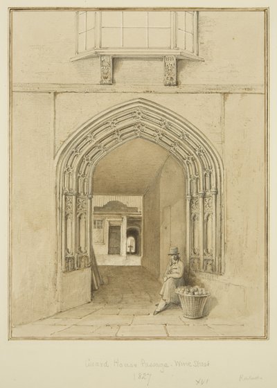 Guard House Passage, Wine Street (aguarela e lápis sobre papel) de Thomas Leeson the Elder Rowbotham