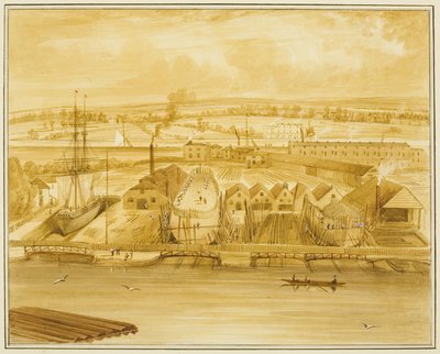 Novo cais de Hilhouse visto de Mardyke de Thomas Leeson the Elder Rowbotham