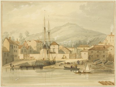 Limekiln Dock, Hotwell Road, com a prisão 