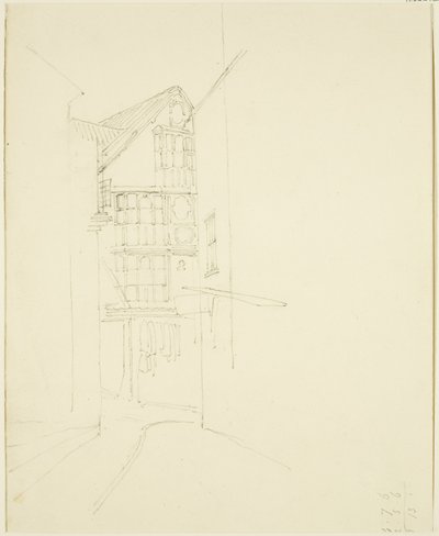 Olhando para o Pithay da Rua do Vinho (lápis no papel) de Thomas Leeson the Elder Rowbotham