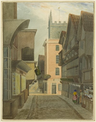 Mary-le-Port Street (aguarela sobre papel) de Thomas Leeson the Elder Rowbotham
