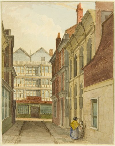 Mary-le-Port Street vista do Cheese Market (aguarela sobre papel) de Thomas Leeson the Elder Rowbotham