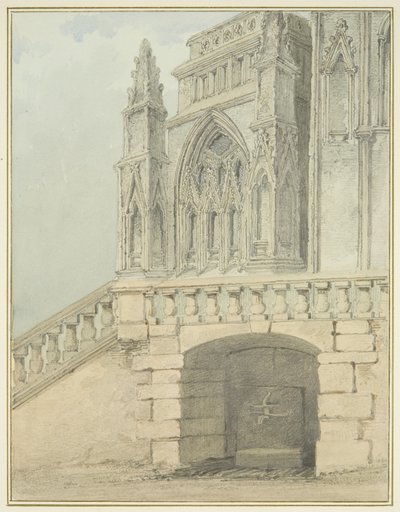 Redcliffe Conduit e parte da North Porch (aquarela sobre papel) de Thomas Leeson the Elder Rowbotham