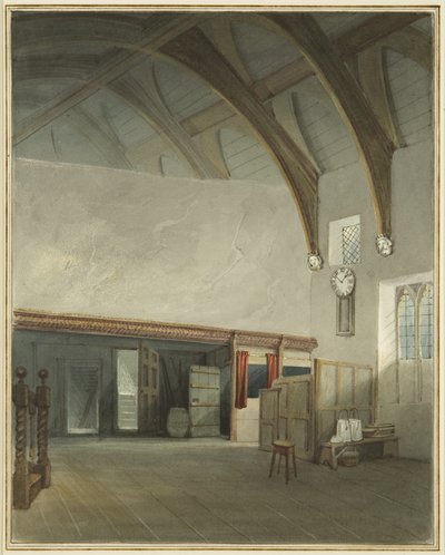 Quarto em uma casa em Cider House Passage, fora da Broad Street (aquarela sobre papel) de Thomas Leeson the Elder Rowbotham
