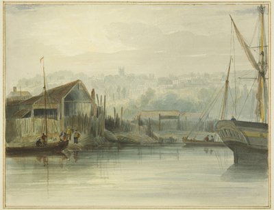 Estaleiro no Pântano da Canon e Entrada para Frome, olhando em direcção a Clifton de Thomas Leeson the Elder Rowbotham