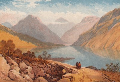 Os lagos ingleses, águas residuais (lito colorido) de Thomas Leeson the Elder Rowbotham