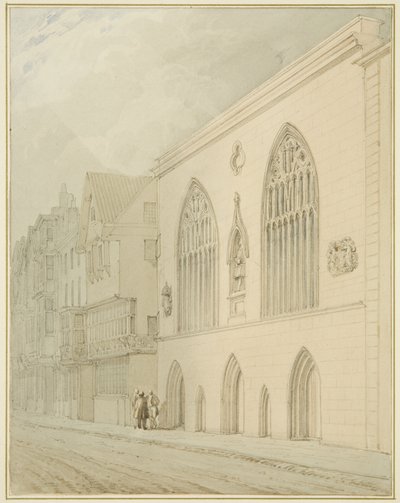 O Guildhall (aguarela sobre papel) de Thomas Leeson the Elder Rowbotham
