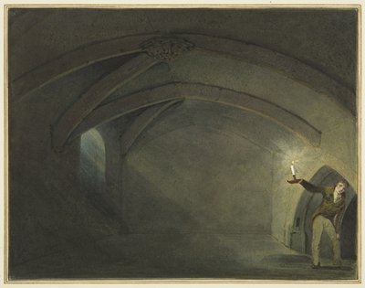A suposta "Cripta da Igreja de São Leonardo" (aguarela no papel) de Thomas Leeson the Elder Rowbotham