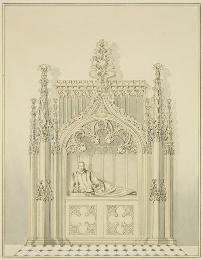 Monumento da Whitson, debaixo da Torre da Igreja de São Nicolau (lápis e aguarela sobre papel) de Thomas Leeson the Elder Rowbotham