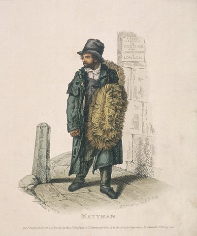Vendedor Matt carregando suas mercadorias no ombro, 1820 de Thomas Lord Busby