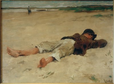 Menino camponês deitado de Thomas Ludwig Herbst