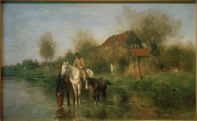 Cavalos na água de Thomas Ludwig Herbst