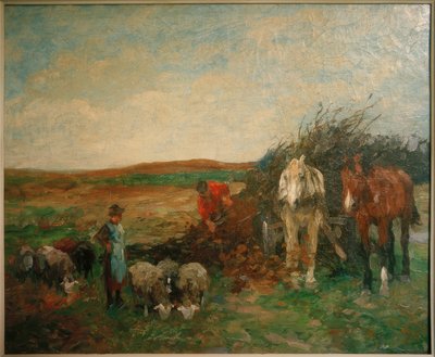 Vagão de madeira e ovelhas de Thomas Ludwig Herbst