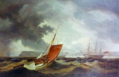 Uma traineira de Brixham a entrar em Torbay, início do século XIX (pintura a óleo) de Thomas Luny