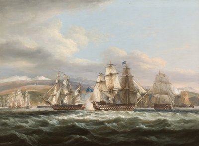 O H.M.S. Caledonia persegue a esquadra francesa até Toulon de Thomas Luny