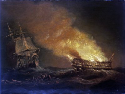 Perda de um navio indiano, o "Kent", em 1 de março de Thomas Luny