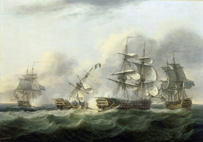 A captura do navio francês "Guillaume Tell", em 31 de março de Thomas Luny