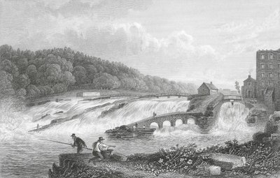 O Salto do Salmão de Coleraine, Co Londonderry (gravura) de Thomas Mann (after) Baynes