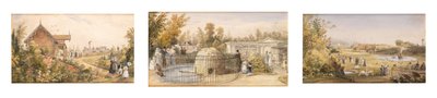 A Piscina do Castor, Jardim Zoológico, Parque do Regente (aguarela e lápis de cor branca) de Thomas Mann Baynes