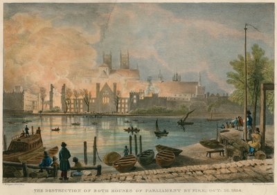 A destruição pelo fogo das Casas do Parlamento pelo fogo em 16 de outubro de 1834 de Thomas Mann Baynes