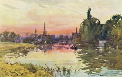 Rio Tamisa: Abingdon (litografia a cores) de Thomas Maybank
