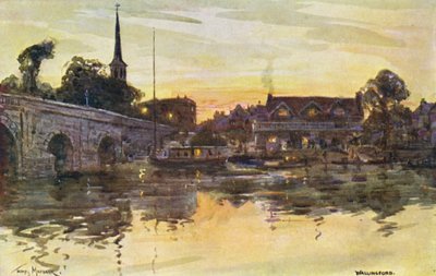 Rio Tamisa: Wallingford (litografia a cores) de Thomas Maybank
