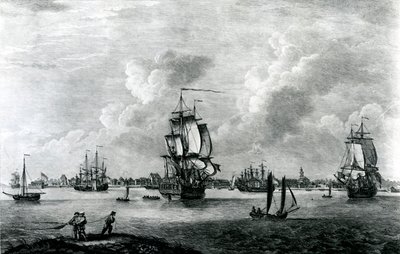 Vista de Charles Town, a capital da Carolina do Sul na América do Norte, gravada por Pierre Charles Canot de Thomas Mellish