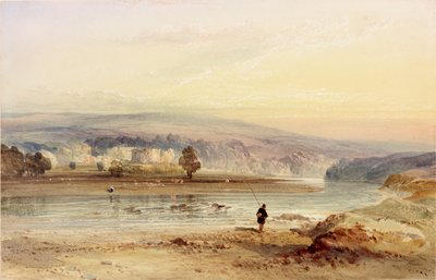 Castelo de Bellister, Northumberland (bodycolour) de Thomas Miles II Richardson