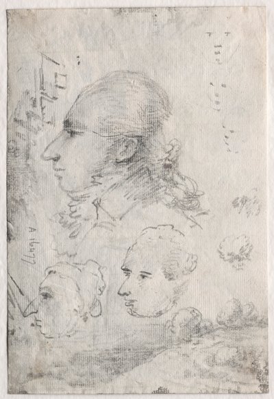 Estudos de Chefes verso, c. 1820s. de Thomas Monro
