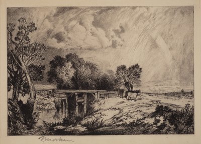 Uma ponte rústica de Thomas Moran