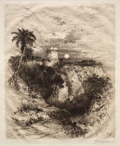 Uma torre de Cortes, 1883. de Thomas Moran