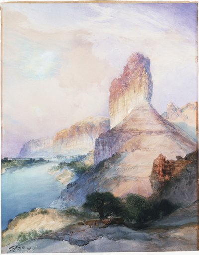 Butte do castelo, rio verde, Wyoming, 1900 de Thomas Moran
